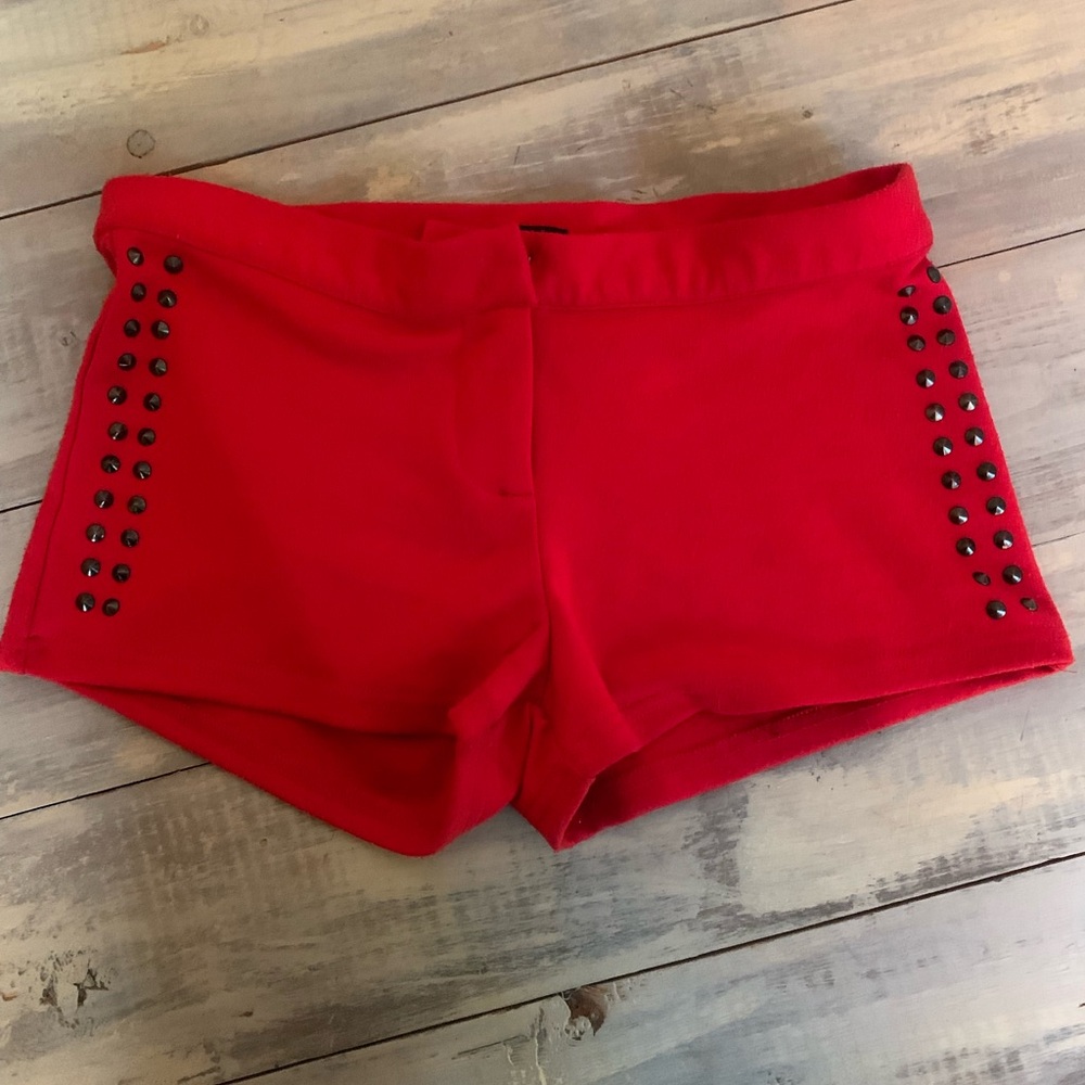 Y2K Red Studded Shorts